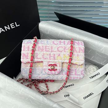 Chanel Woolen CF Mini Pink Size 20 x 13 x 7 cm