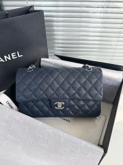 Chanel CF Medium Caviar Blue Silver Hardware Size 25 cm - 1