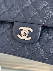 Chanel CF Medium Caviar Blue Silver Hardware Size 25 cm - 4