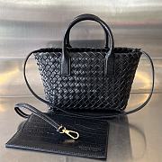 Bottega Veneta Mini Cabat Tote Crocodile Leather Bag Black Size 20 x 15 x 12 cm - 1