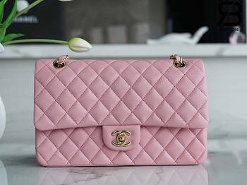 Chanel Classic Medium Flap Bag Lambskin In Pink 25 cm