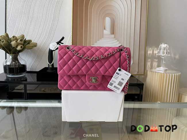 Chanel A01112 Classic Handbag Lambskin Silver Hardware Size 15.5 × 25.5 × 6.5 cm - 1