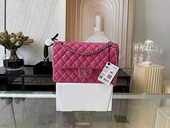 Chanel A01112 Classic Handbag Lambskin Silver Hardware Size 15.5 × 25.5 × 6.5 cm