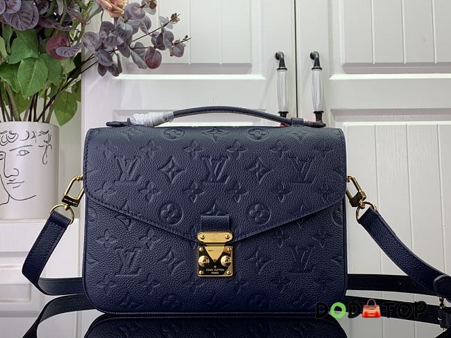Louis Vuitton Pochette Metis Monogram Empreinte Leather Dark Blue M41487 Size 25 x 19 x 7 cm - 1