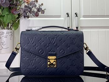 Louis Vuitton Pochette Metis Monogram Empreinte Leather Dark Blue M41487 Size 25 x 19 x 7 cm
