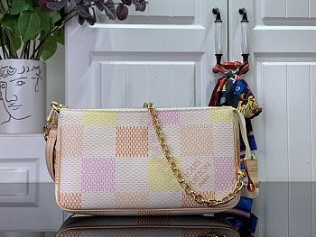 Louis Vuitton Pochette Accessoires Handbag M40642 Pink Size 23.5 x 13.5 x 4 cm