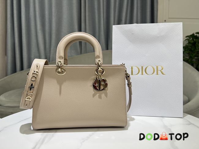 Dior Medium Lady D-Sire My ABCDior Bag Rouge Beige Cowhide Size 30 x 20 x 13 cm - 1