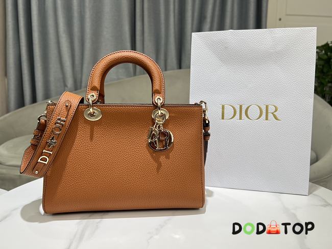 Dior Medium Lady D-Sire My ABCDior Bag Brown Cowhide Size 30 x 20 x 13 cm - 1