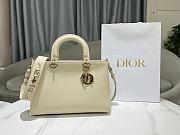Dior Medium Lady D-Sire My ABCDior Bag Cream Cowhide Size 30 x 20 x 13 cm - 1