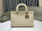 Dior Medium Lady D-Sire My ABCDior Bag Cream Cowhide Size 30 x 20 x 13 cm - 5
