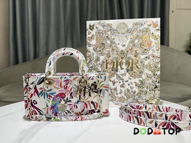 Dior Medium Lady D-Joy Bag SS Flower Patterns Size 26 x 13.5 x 5 cm - 1