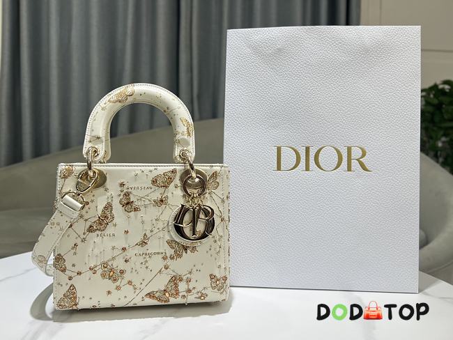 Lady Dior Small Bag Butterfly Zodiac White Size 20 x 17 x 8 cm - 1
