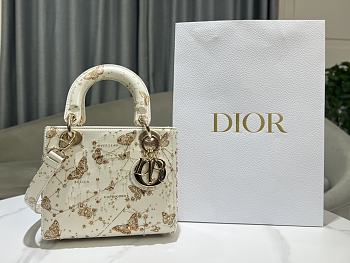 Lady Dior Small Bag Butterfly Zodiac White Size 20 x 17 x 8 cm