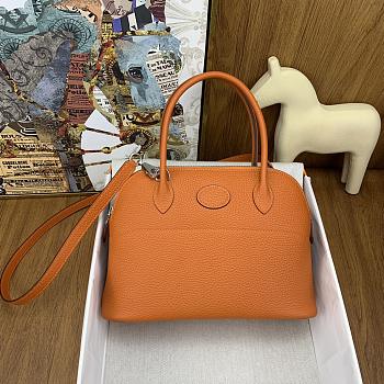 Hermes Bolide Bowling Tote Clemence Leather Orange Size 27 cm