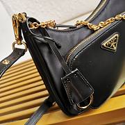 Prada Re-Nylon And Brushed Leather Mini-Bag Black Gold Size 22 x 19.5 x 6 cm - 4