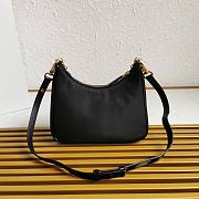 Prada Re-Nylon And Brushed Leather Mini-Bag Black Gold Size 22 x 19.5 x 6 cm - 2