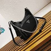 Prada Re-Nylon And Brushed Leather Mini-Bag Black Silver Size 22 x 19.5 x 6 cm - 3