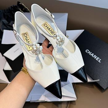 Chanel Pearl Flower Loafers White
