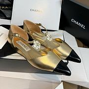 Chanel Pearl Flower Loafers Gold - 1