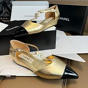 Chanel Pearl Flower Loafers Gold - 3