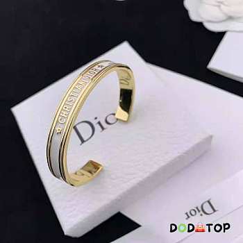 Dior Code Bangle Gold-Finish Metal and White Lacquer