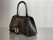 Balenciaga Hourglass Top Handle Bag Black Crocodile Leather Size 23 x 15 x 10 cm - 6
