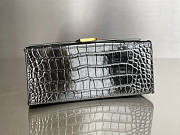 Balenciaga Hourglass Top Handle Bag Black Crocodile Leather Size 23 x 15 x 10 cm - 4