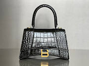 Balenciaga Hourglass Top Handle Bag Black Crocodile Leather Size 23 x 15 x 10 cm - 5