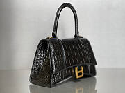 Balenciaga Hourglass Top Handle Bag Black Crocodile Leather Size 23 x 15 x 10 cm - 3
