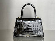 Balenciaga Hourglass Top Handle Bag Black Crocodile Leather Size 23 x 15 x 10 cm - 2