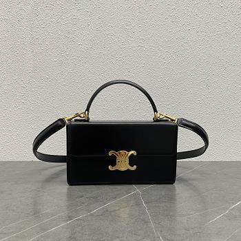 Celine Box Triomphe Bag Black Size 23 × 5 × 13.5 cm