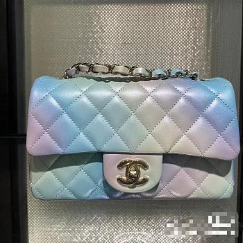 Chanel Light Green And Blue Bag Size 20 cm