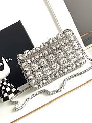 Chanel Evening Silver Flowers Bag Size 17 cm - 6