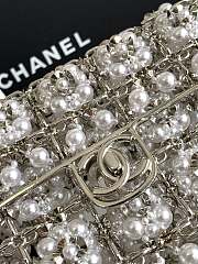 Chanel Evening Silver Flowers Bag Size 17 cm - 2
