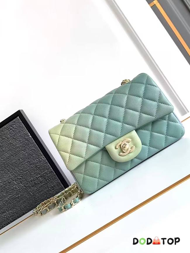 Chanel Flap Bag Green and Purple Size 20 cm - 1