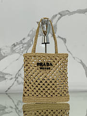Prada Woven Fabric Crochet Tote Bag Size 30 × 31 cm - 1