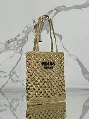 Prada Woven Fabric Crochet Tote Bag Size 30 × 31 cm - 6