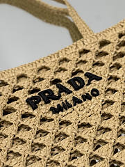 Prada Woven Fabric Crochet Tote Bag Size 30 × 31 cm - 5