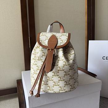 Celine Folco Triomphe Canvas Mini Backpack Size 17 x 20 x 10 cm