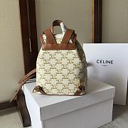 Celine Folco Triomphe Canvas Mini Backpack Size 17 x 20 x 10 cm - 4
