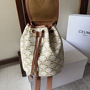 Celine Folco Triomphe Canvas Mini Backpack Size 17 x 20 x 10 cm - 3