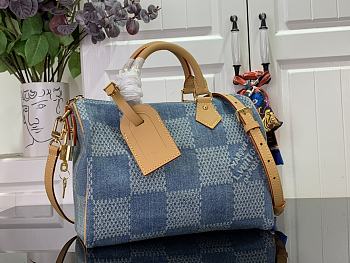 Louis Vuitton Speedy 25 Handbag N40700 Blue Size 25 x 19 x 15 cm