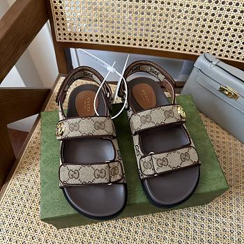 Gucci Double G Buckle Sandals Brown