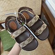 Gucci Double G Buckle Sandals Brown - 5