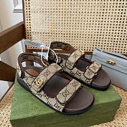 Gucci Double G Buckle Sandals Brown - 4