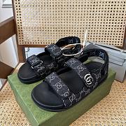 Gucci Double G Buckle Sandals Black - 6