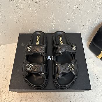 Chanel Velcro Sandals Black 