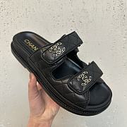 Chanel Velcro Sandals Black  - 6