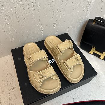 Chanel Velcro Sandals Beige