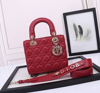Dior Small Lady Dior My ABCDior Bag Red 01 Size 20 x 16.5 x 8 cm